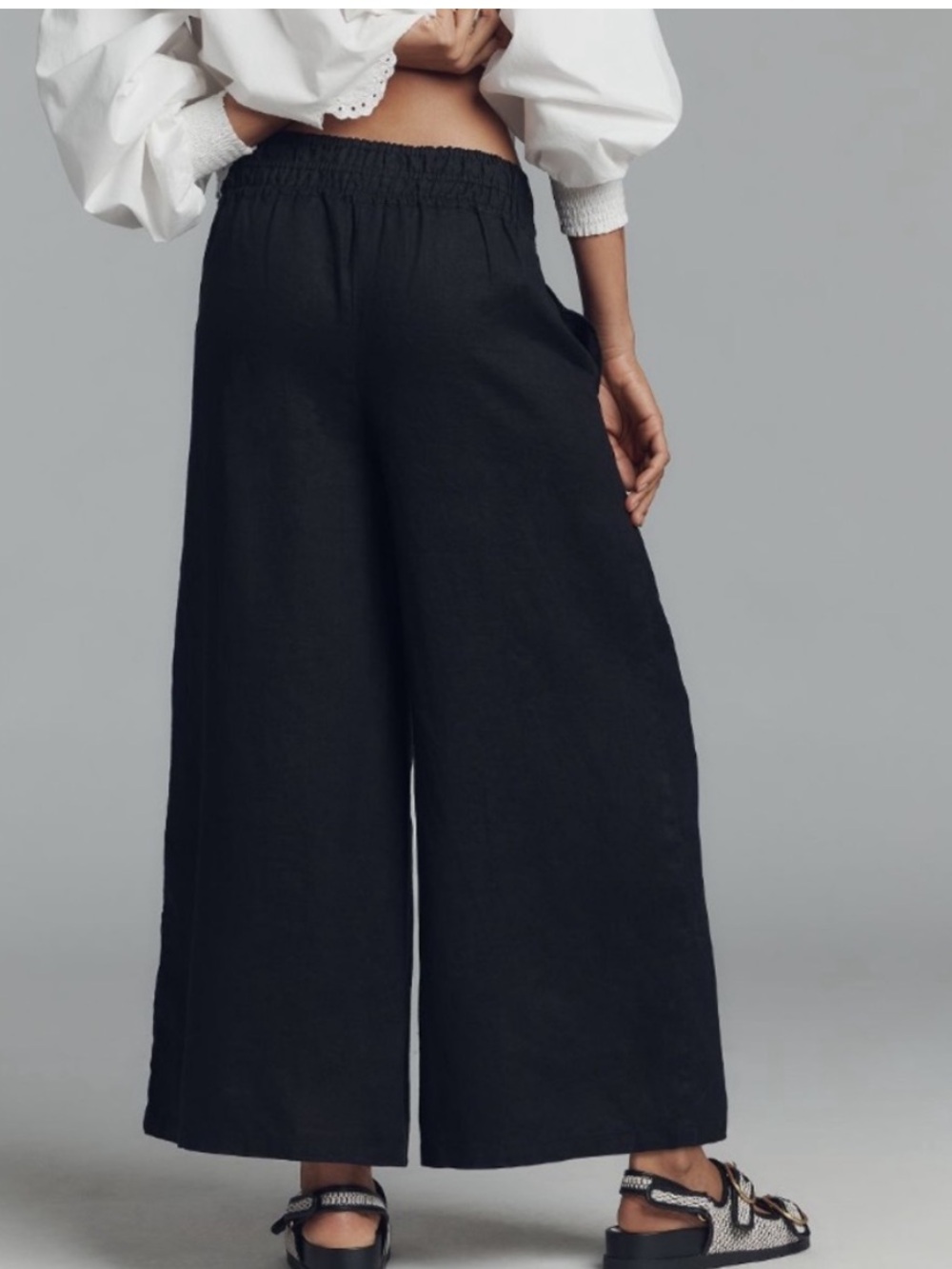 Anthropologie Somerset 100% Linen Pull-On Pants Size XS Black - Picture 10 of 15